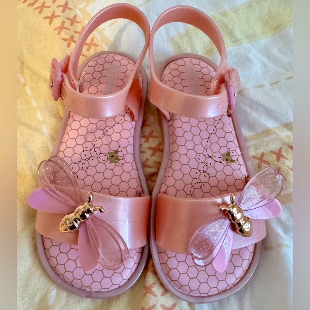 Mini Melissa dragonfly Velcro sandals size 10